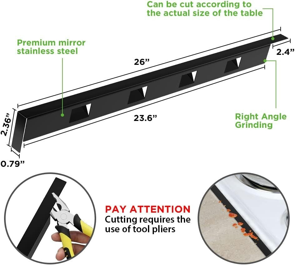 Sleek and Durable 2Pcs Stainless Steel Stove Gap Filler - Heat-Resistant Design