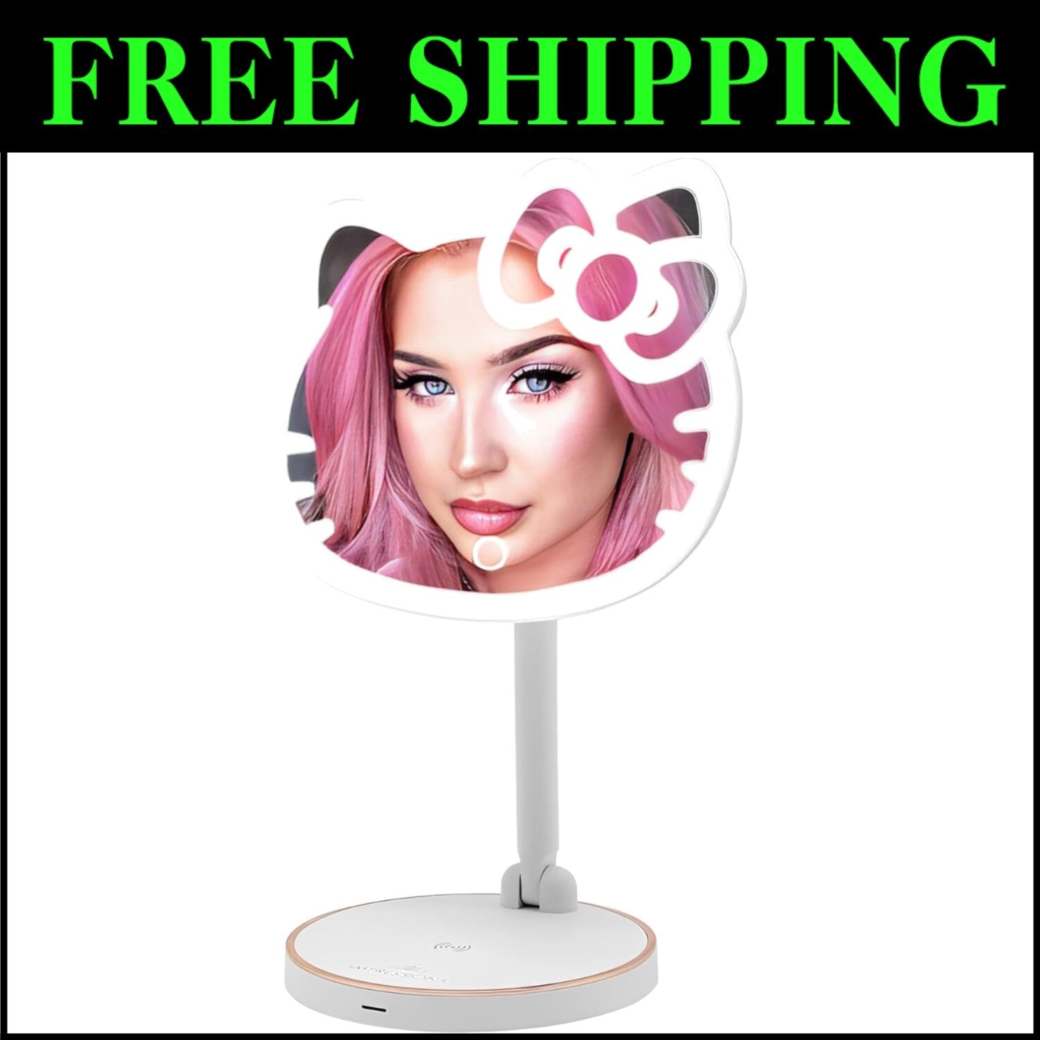 Adorable Hello Kitty Touch Sensor Makeup Mirror with Adjustable LED Brightness