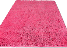 Load image into Gallery viewer, Soft Absorbent Chenille Bath Mat 36 x 60 - Non-Slip Runner in Vibrant Hot Pink