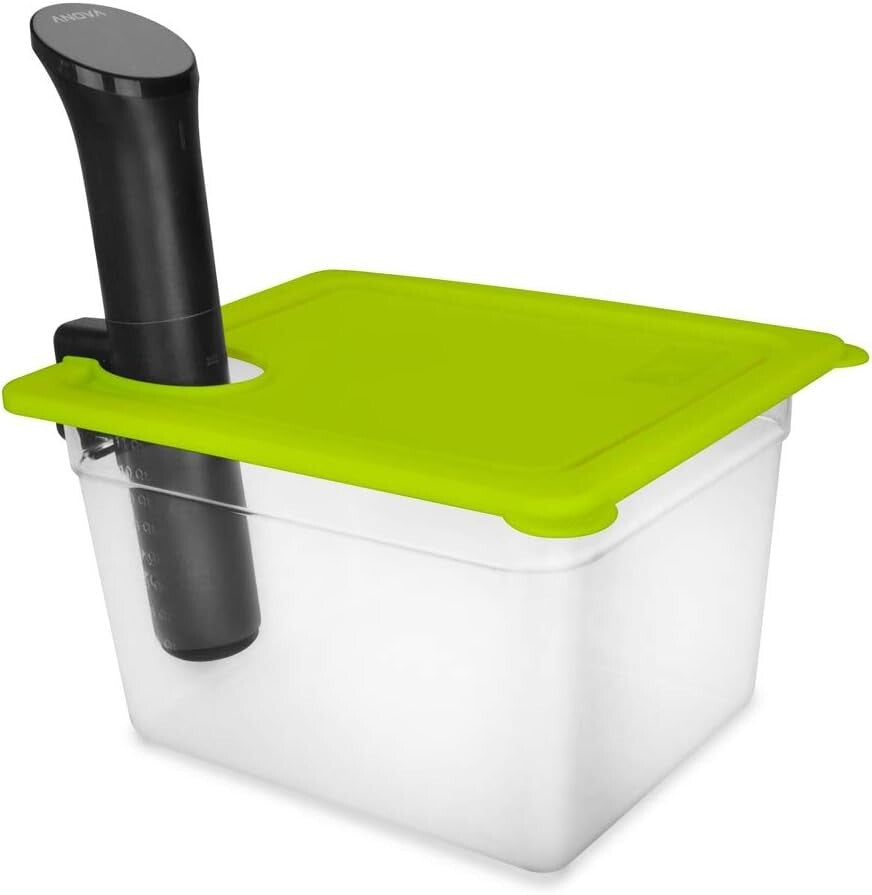 12 Quart Sous Vide Container Bundle with Universal Silicone Lid & Stainless Rack