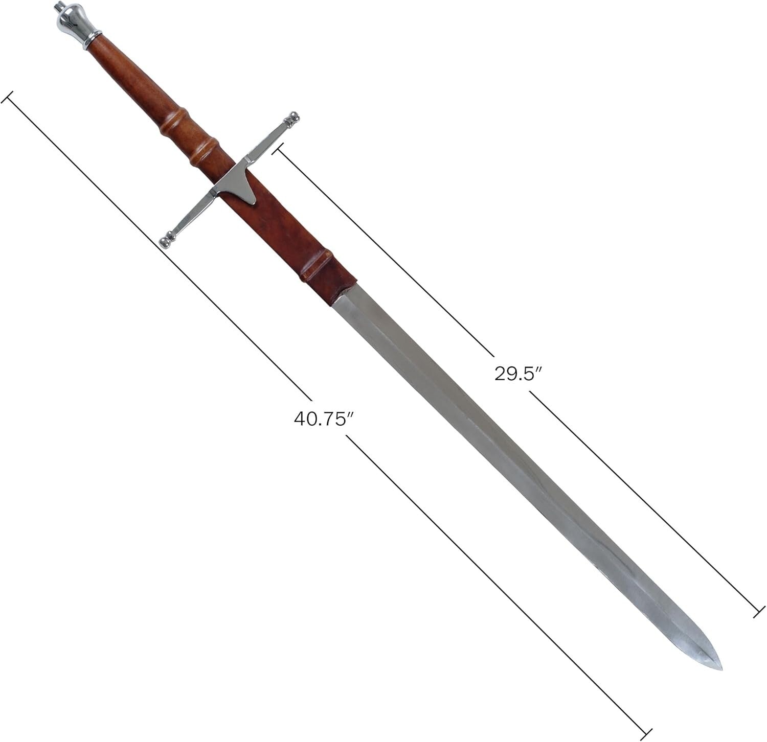 Stainless Steel Braveheart Sword with Leather Sheath - Perfect for Cosplay