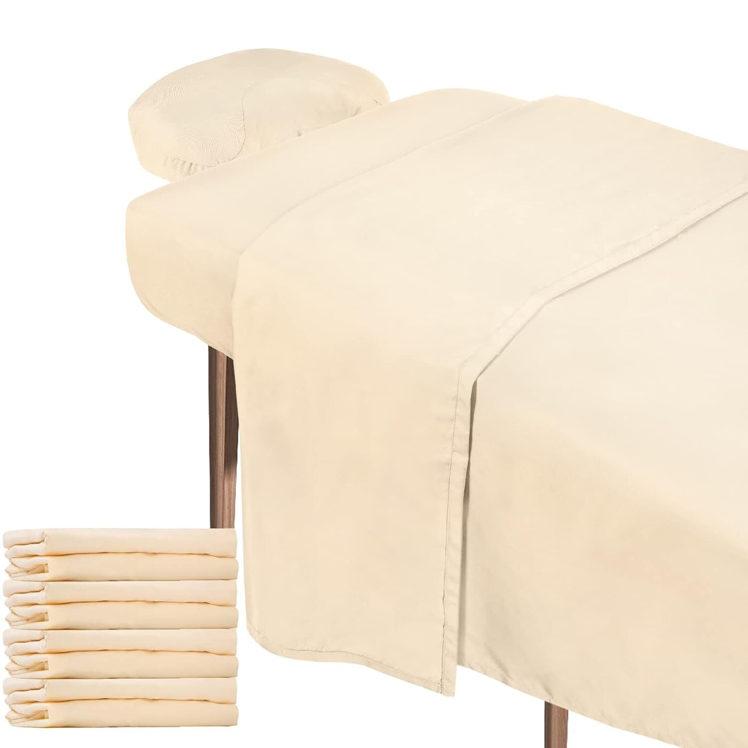 4 Set Soft Massage Table Sheets: Durable Flat, Fitted & Face Cradle Covers
