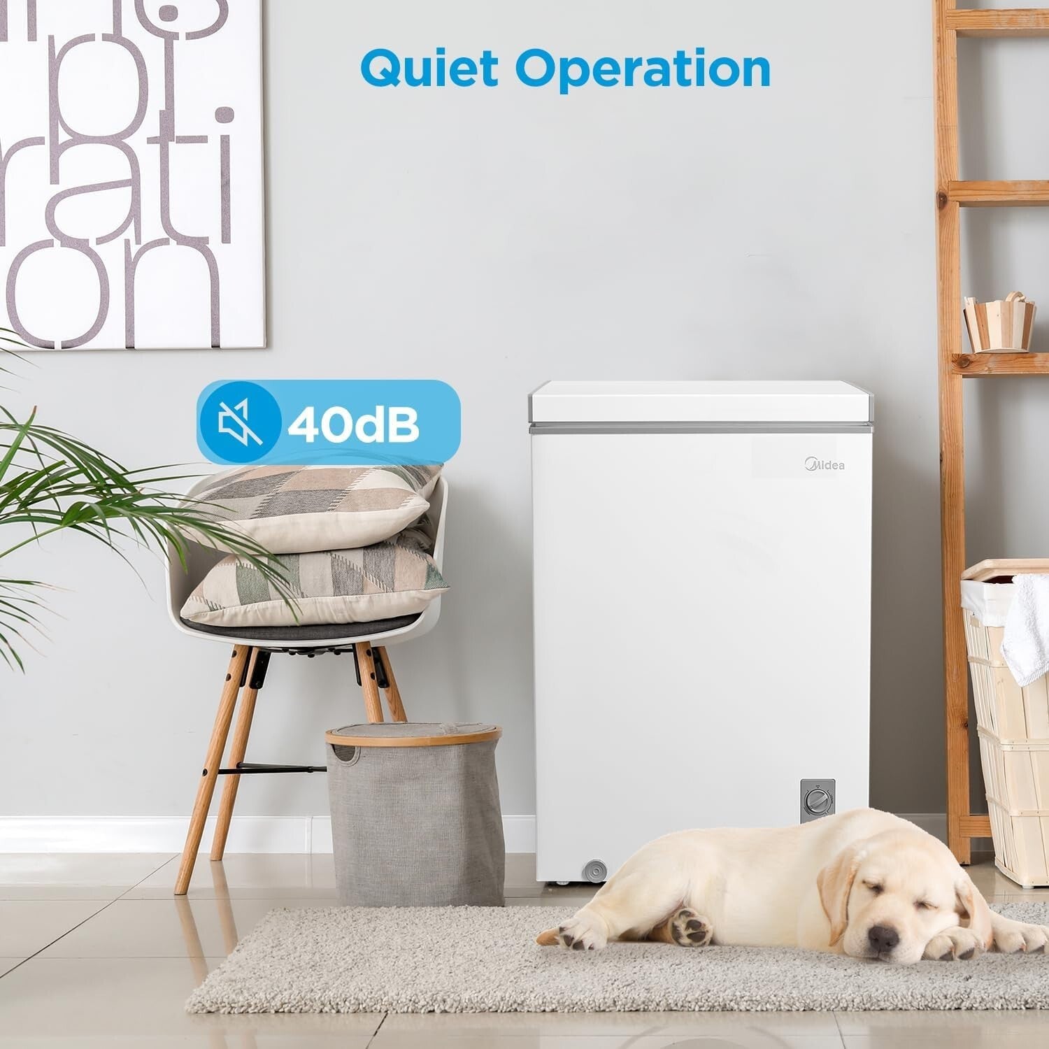 Durable 3.5 Cubic Feet Chest Freezer with Adjustable Legs & Stainless Steel Door