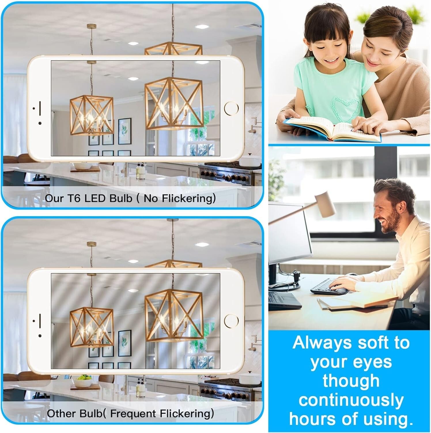 12 Pack Dimmable T6 LED E12 Bulbs - 4W (40W Equivalent) Clear 4000K Lighting