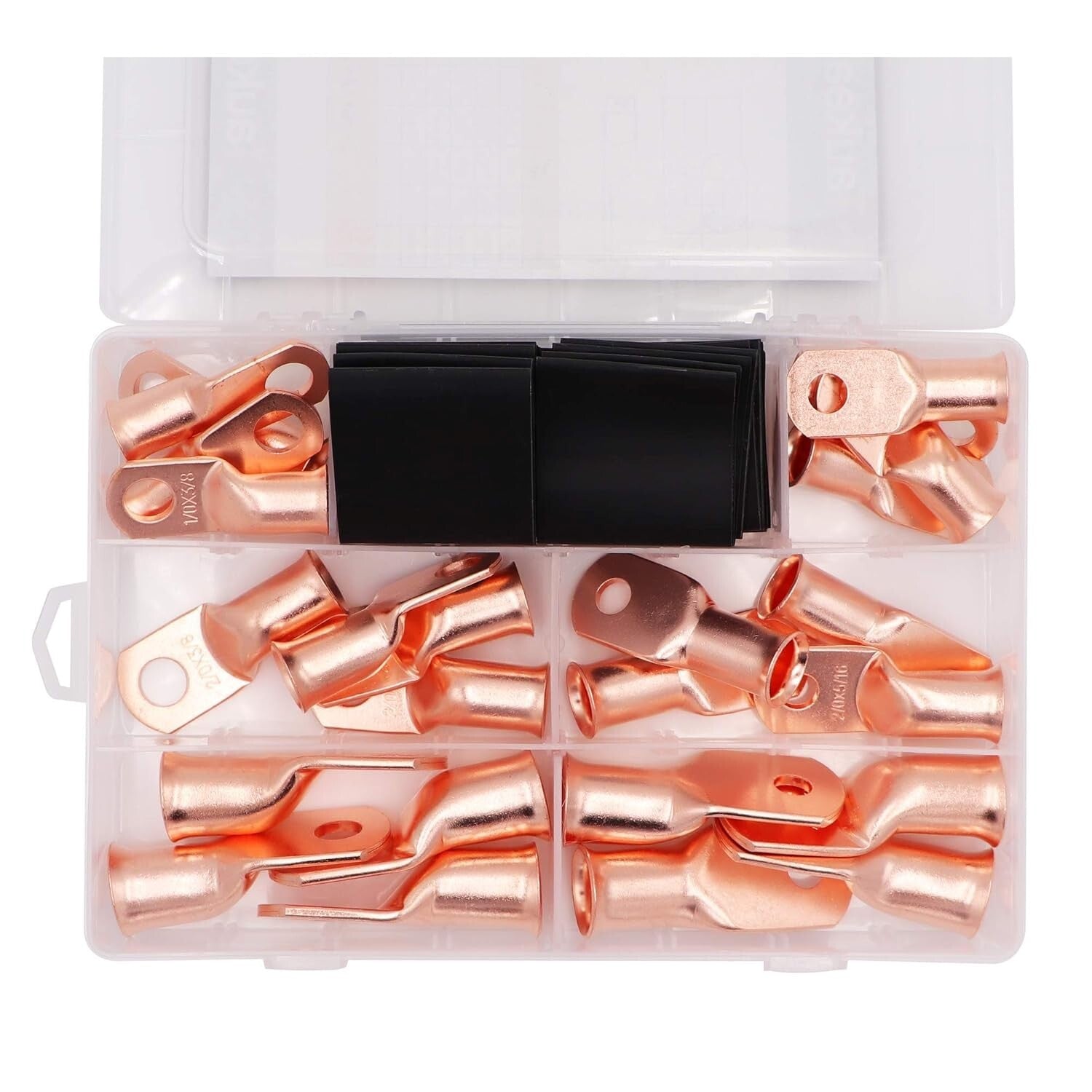 48PCS Copper Wire Lugs Ends Assortment for 1/0 to 4/0 Gauge - UL Certified