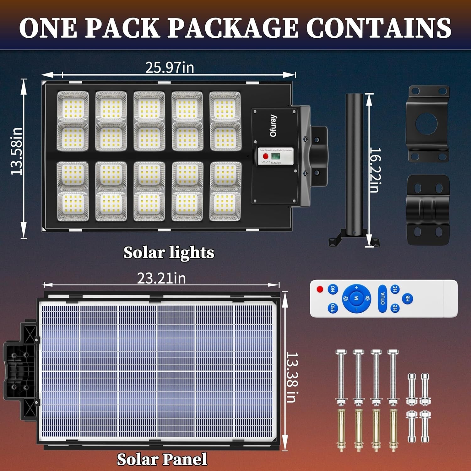 520000LM Solar Street Lights with Remote Control - Waterproof LED Floodlight