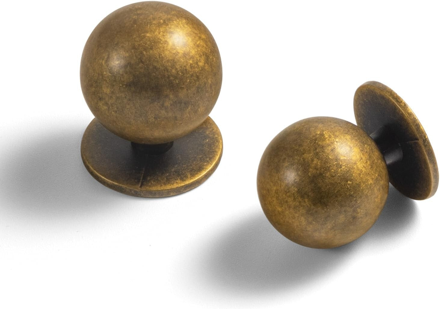 Durable Antiqued Brass Cabinet Knobs - Set of 12 with Ergonomic Grip