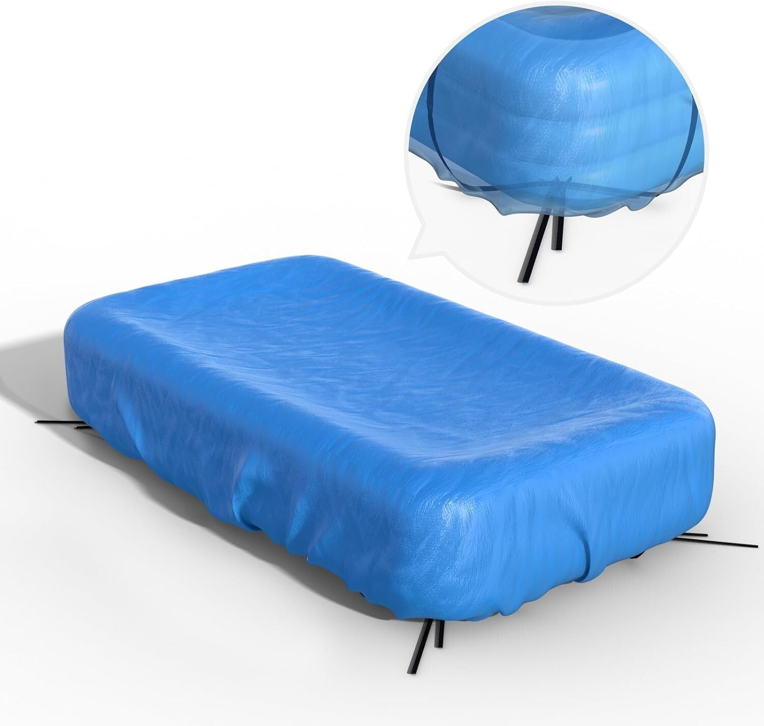 Easy One-Person Setup Inflatable Pool Cover - Fits Pools Up to 130" L x 84" W
