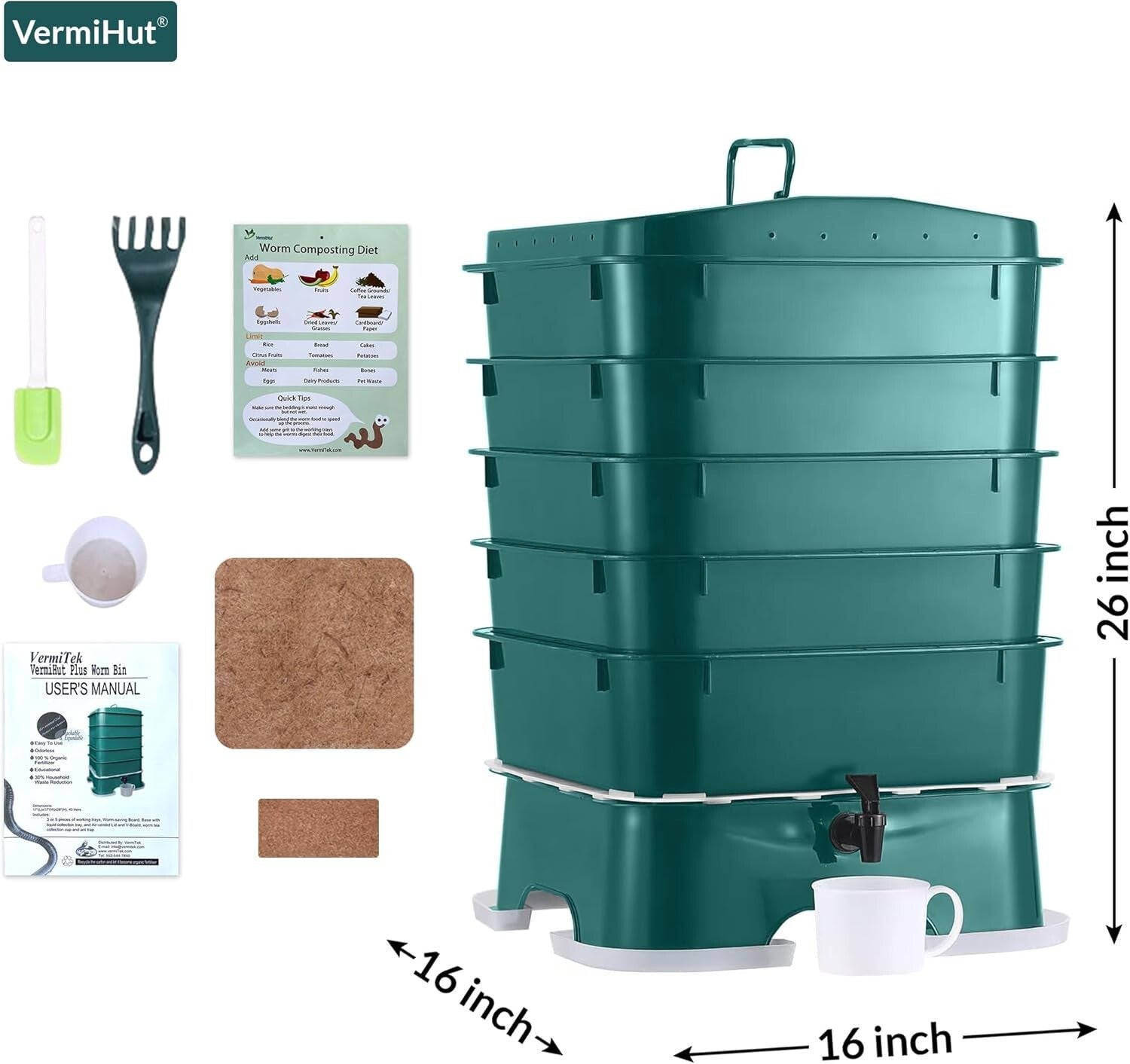 The Original Plus 5-Tray Worm Composter - Sustainable Indoor & Outdoor Solution