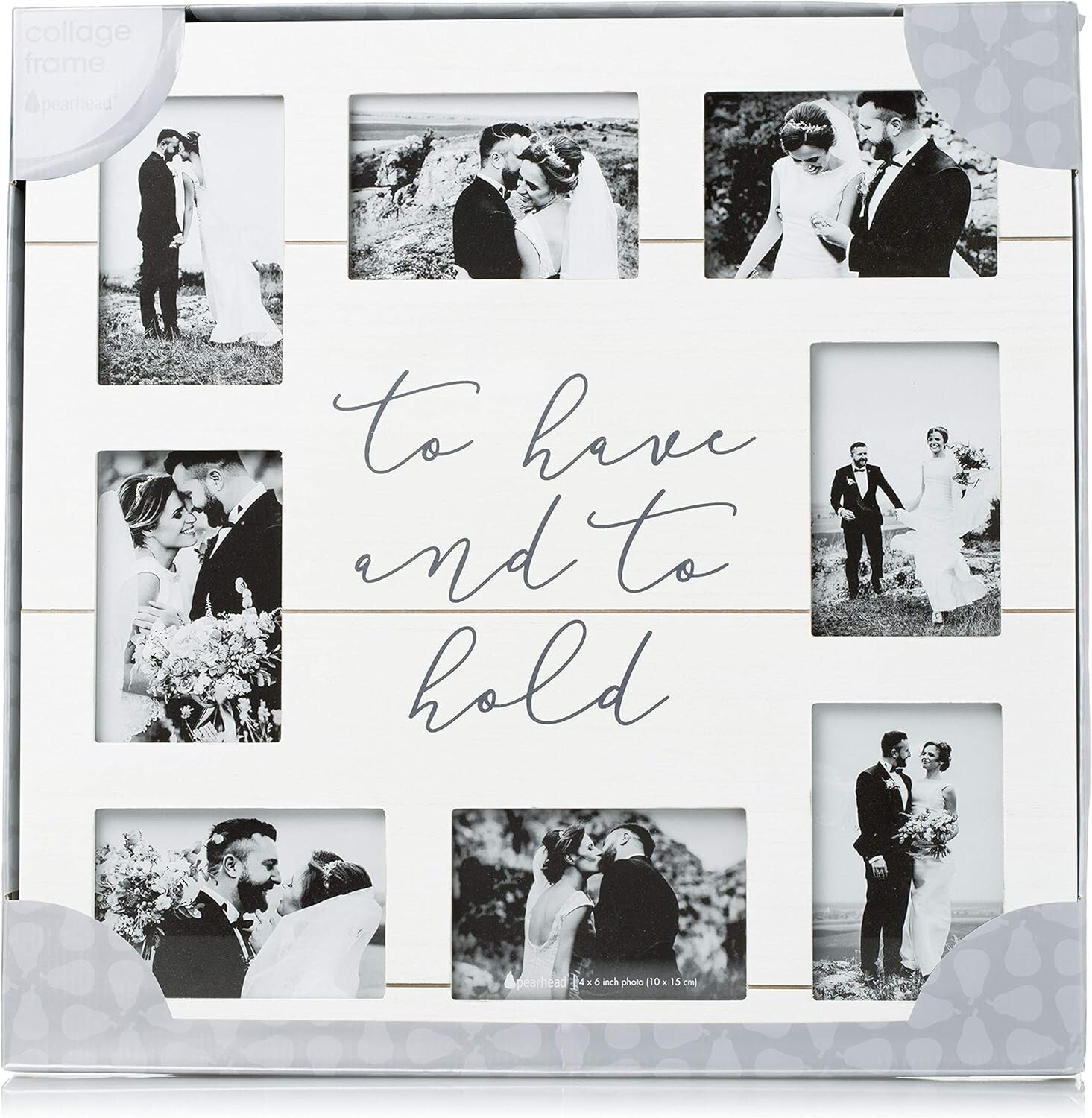 Elegant 20x20 Shiplap Collage Frame with 8 Photo Inserts - Wedding Keepsake