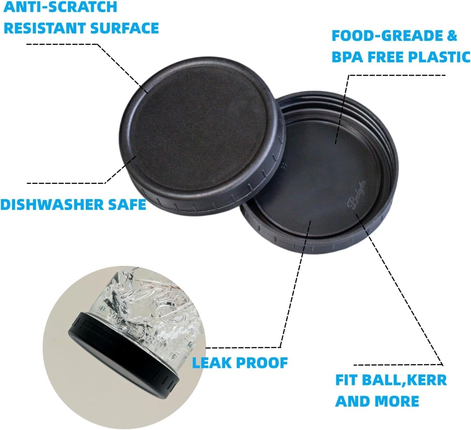 Elegant 12 Pack 32 oz Amber Mason Jars - Wide Mouth with Leak-Proof Lids