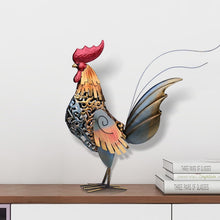 Load image into Gallery viewer, Charming Metal Rooster Statue - Versatile Sculpture for Indoor and Outdoor Use