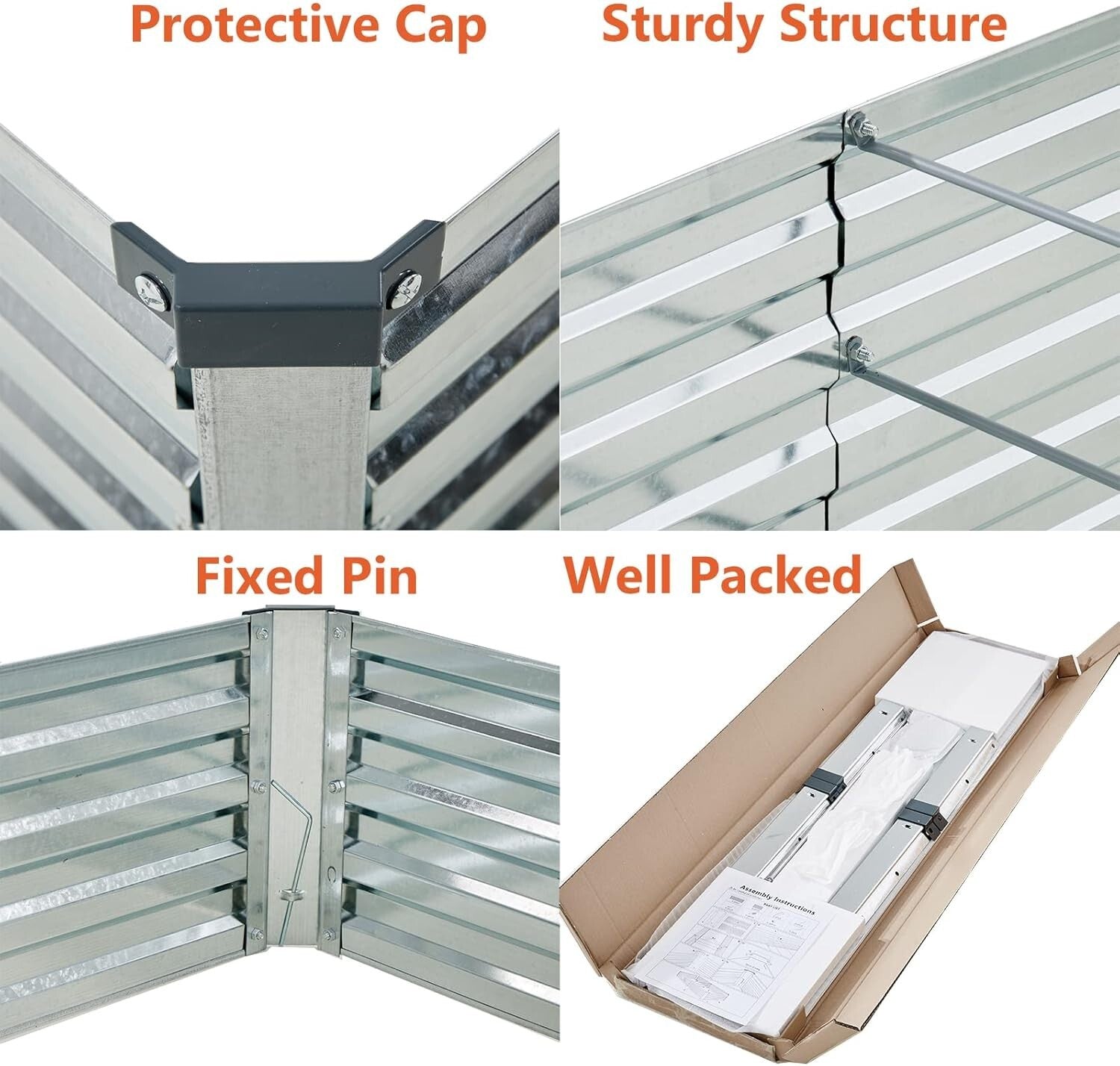 Stylish 10x2x1ft Galvanized Patio Planter - Ideal for Vegetables and Succulents