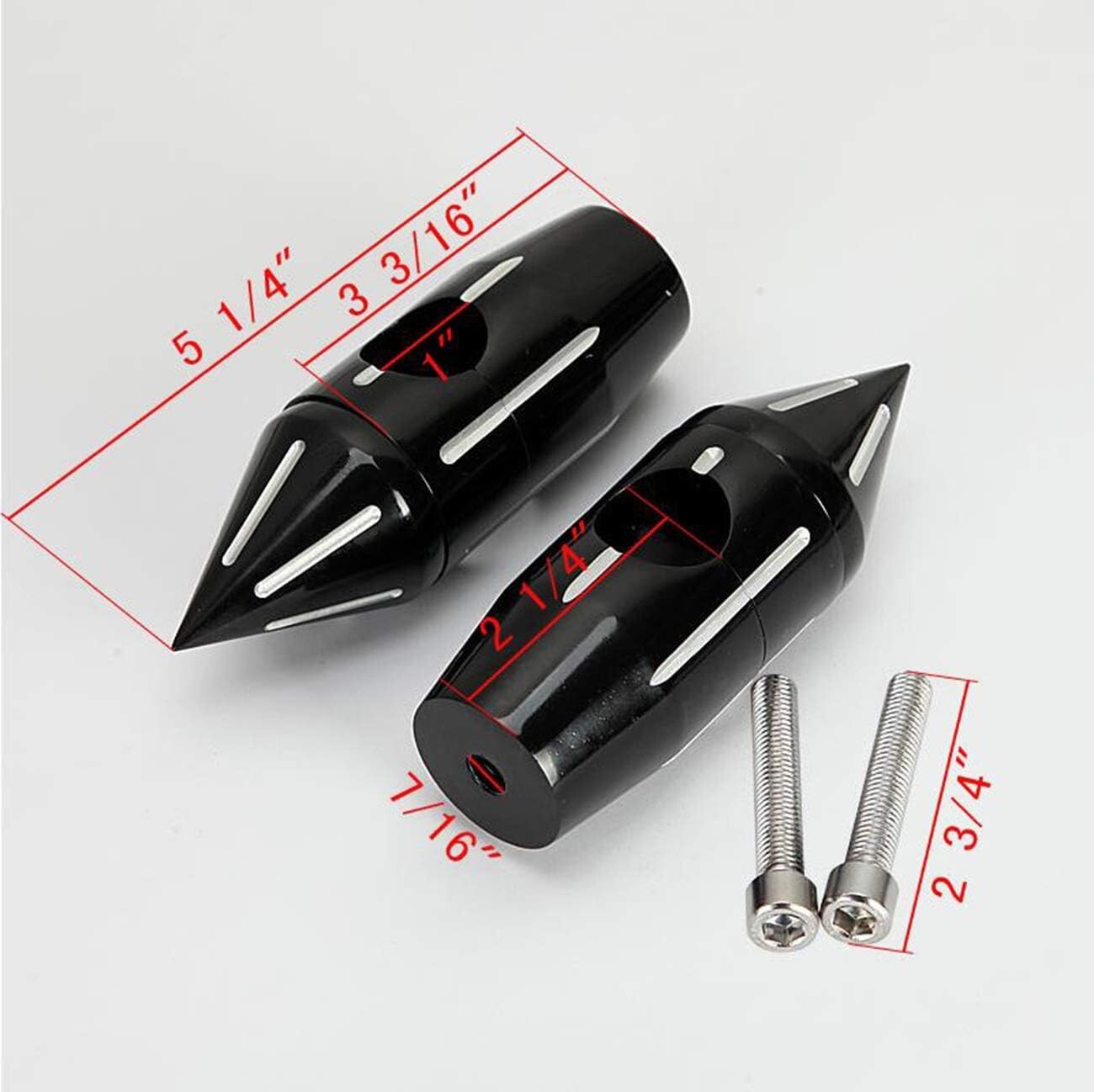 Durable Aluminum Handlebar Risers with Spike Heads for 1" Bars - 135mm Height