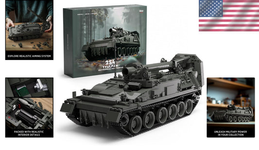 Detailed Self-Propelled 2S4 Tank Model – 1,438 PCS for Home or Office Decor