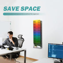 Load image into Gallery viewer, Space-Saving 16-Tier Wall File Holder with Hooks - Perfect for Home and Office