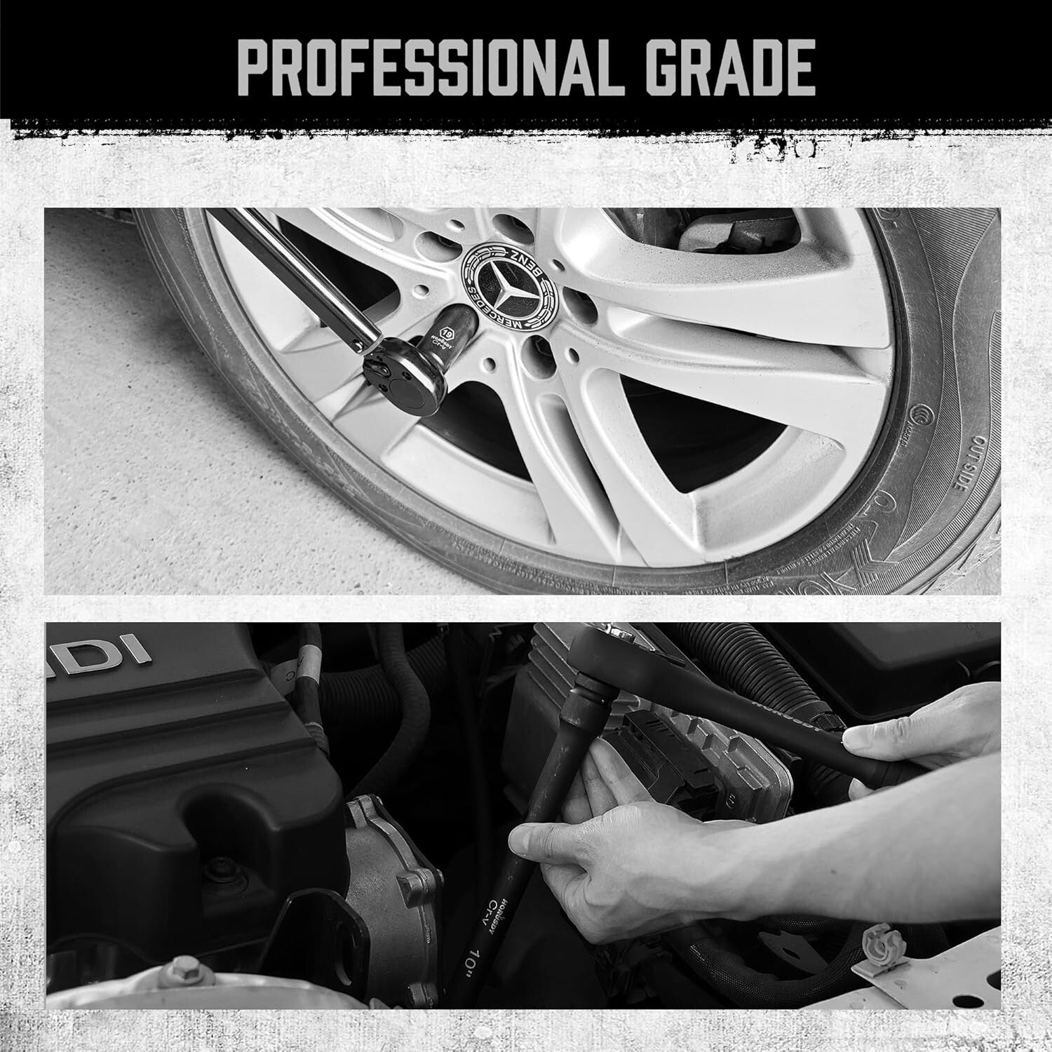 Corrosion-Resistant 20-Pc Impact Socket Set (10-24mm) with Custom Storage