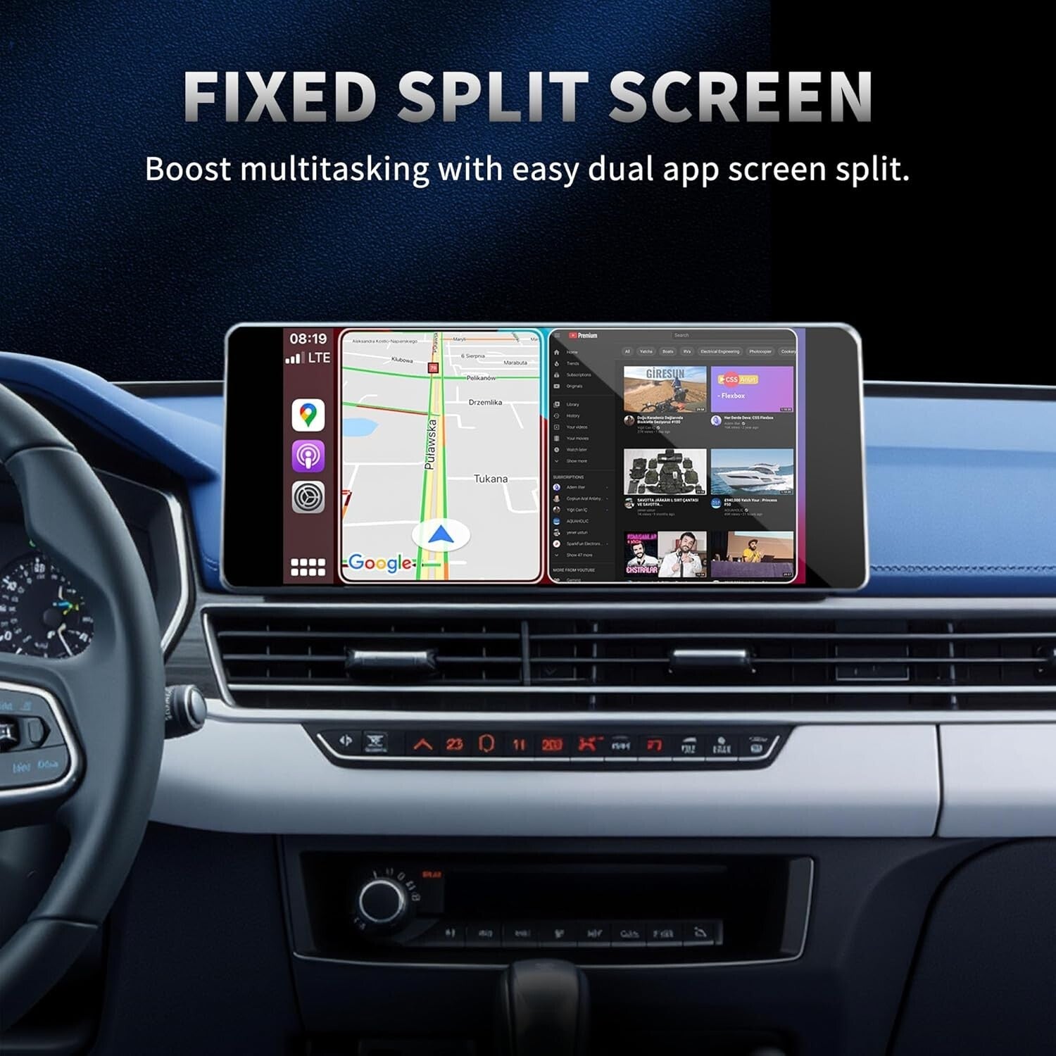 Seamless Streaming Wireless Adapter for CarPlay & Android Auto - Remote Included