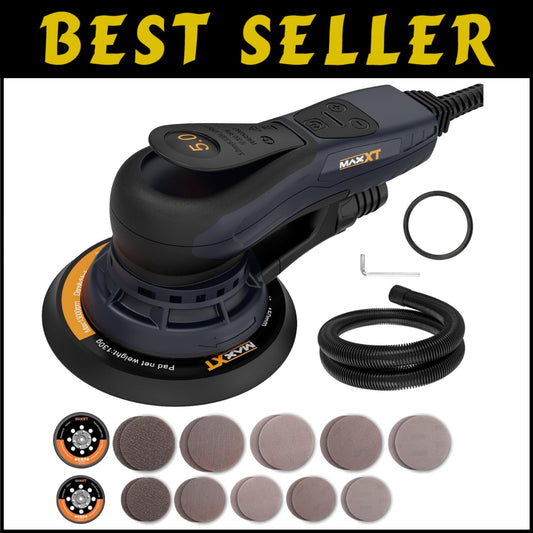 Electric Random Orbital Sander with 5" & 6" Pads for Woodworking Precision