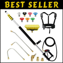Load image into Gallery viewer, Lightweight 24 FT Pressure Washer Extension Wand with Ergonomic Grip and Nozzles