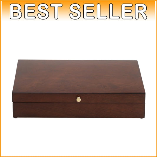 Slimline Mahogany Flatware Chest with Hinge - Ideal for Tarnish-Free Storage