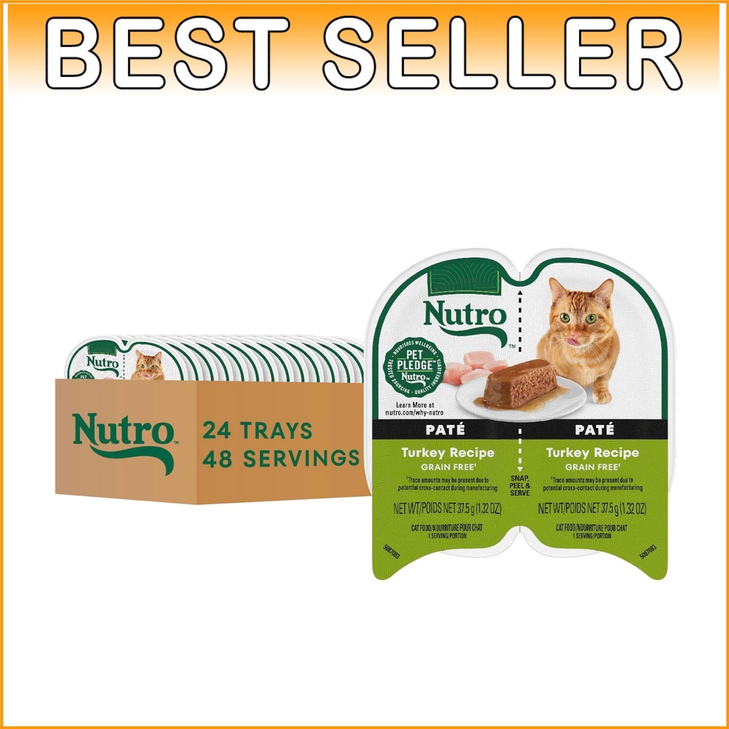 Nutritious 24-Pack Turkey Paté Cat Food - Complete Nutrition for All Breeds