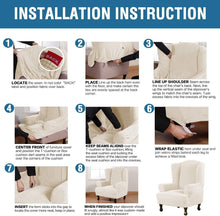 Load image into Gallery viewer, Premium 1 Piece Wing Chair Covers - Soft Stretch Fabric, Easy Care Protection