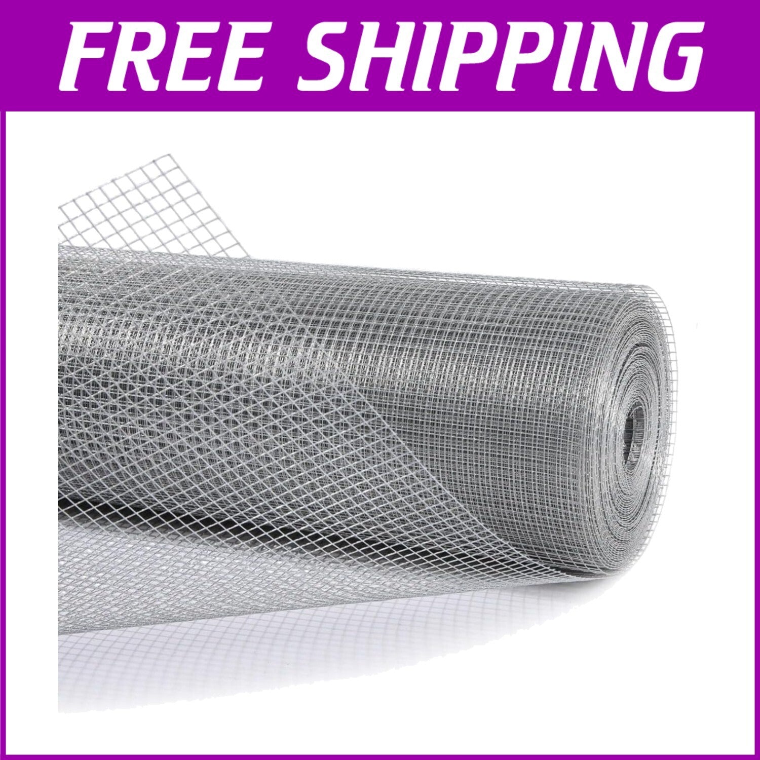 Premium 48" x 50' Galvanized Wire Mesh Roll - 1/4" Hardware Cloth for Fencing