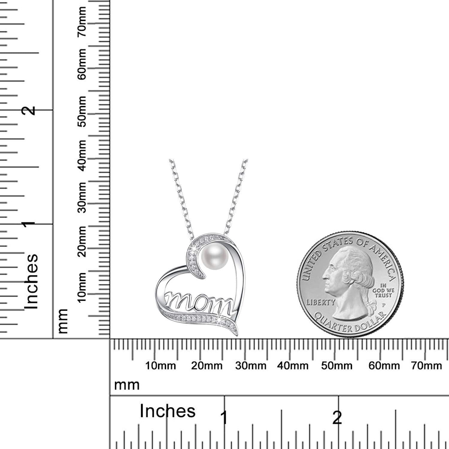 Elegant 925 Sterling Silver Birthstone Heart Pendant Necklace for Women