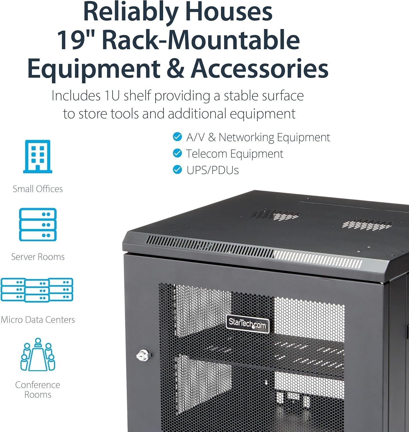 9U Wall Mount Network Cabinet with 1U Shelf - Secure IT Storage Solution