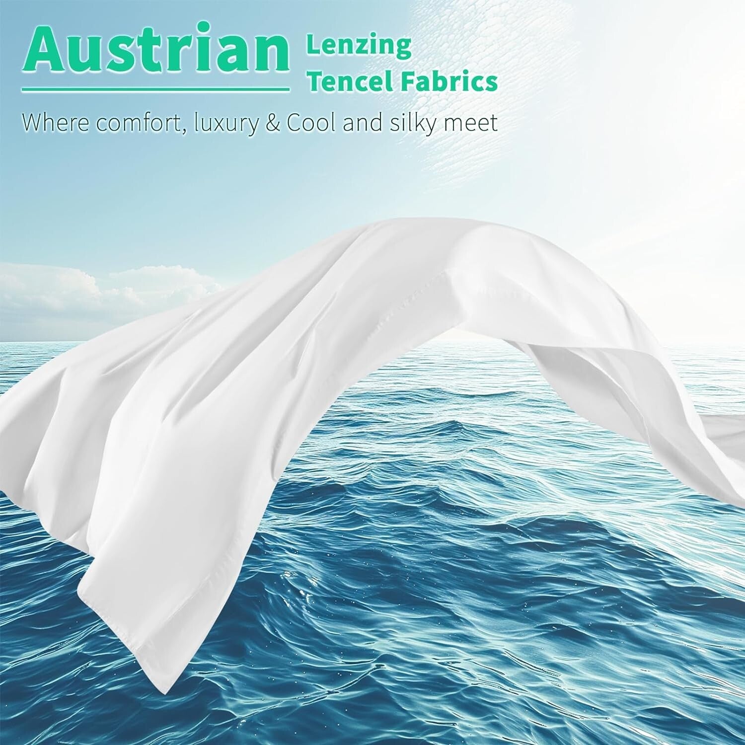 100% Tencel Lyocell King Sheets - Breathable & Hypoallergenic for Hot Sleepers