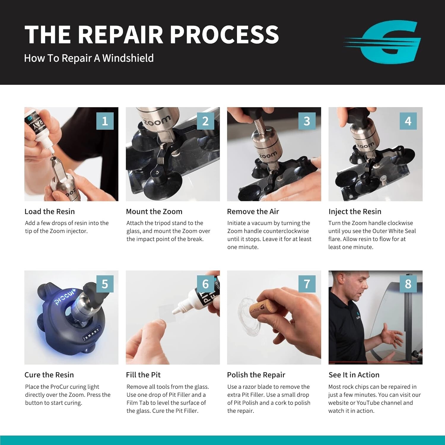 Professional Amber Glass Repair Resin - Ideal for Long-Lasting Windshield Fixes