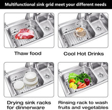 Load image into Gallery viewer, Multifunctional Stainless Steel Sink Rack Set - Draining Grids for Double Sinks