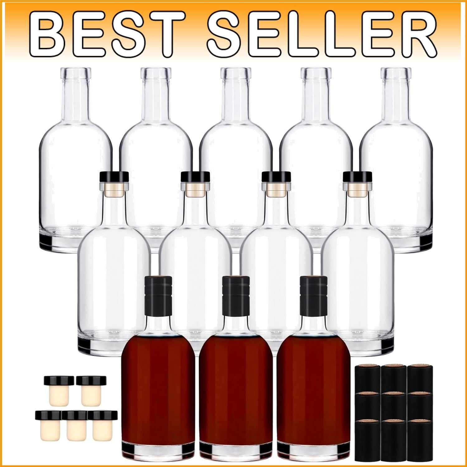 75 ml Reusable Glass Bottles with Cork Stoppers - Ideal for Wine and Beverages