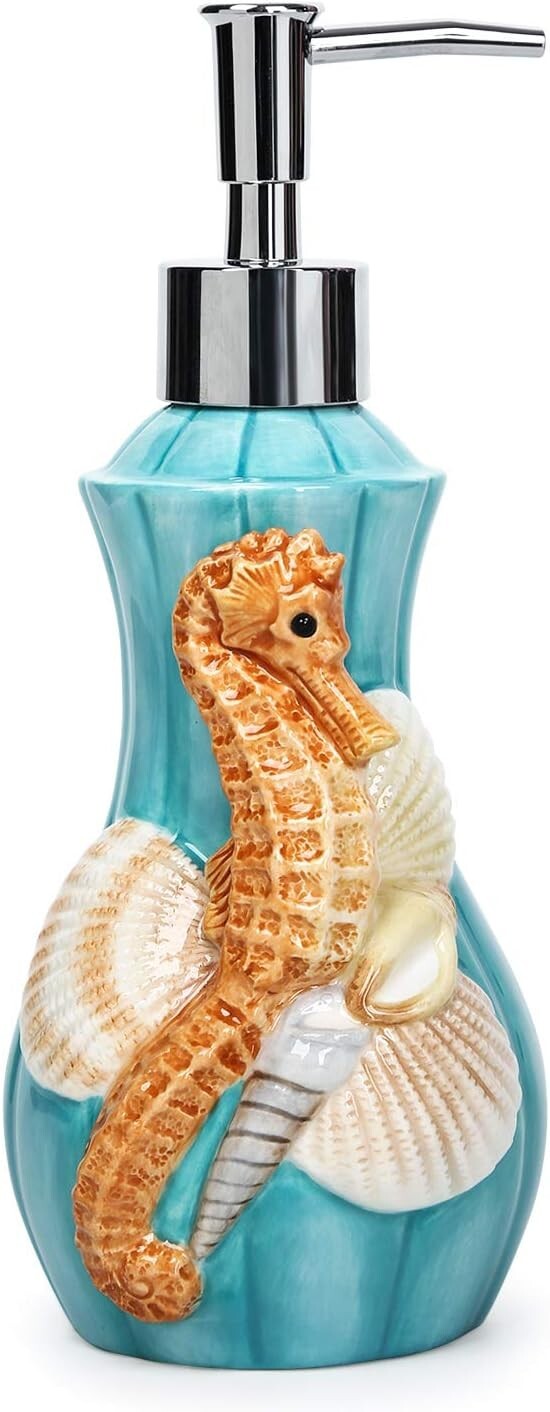 Durable and Elegant Ceramic 4-Piece Bathroom Accessories Set - Nautical Theme