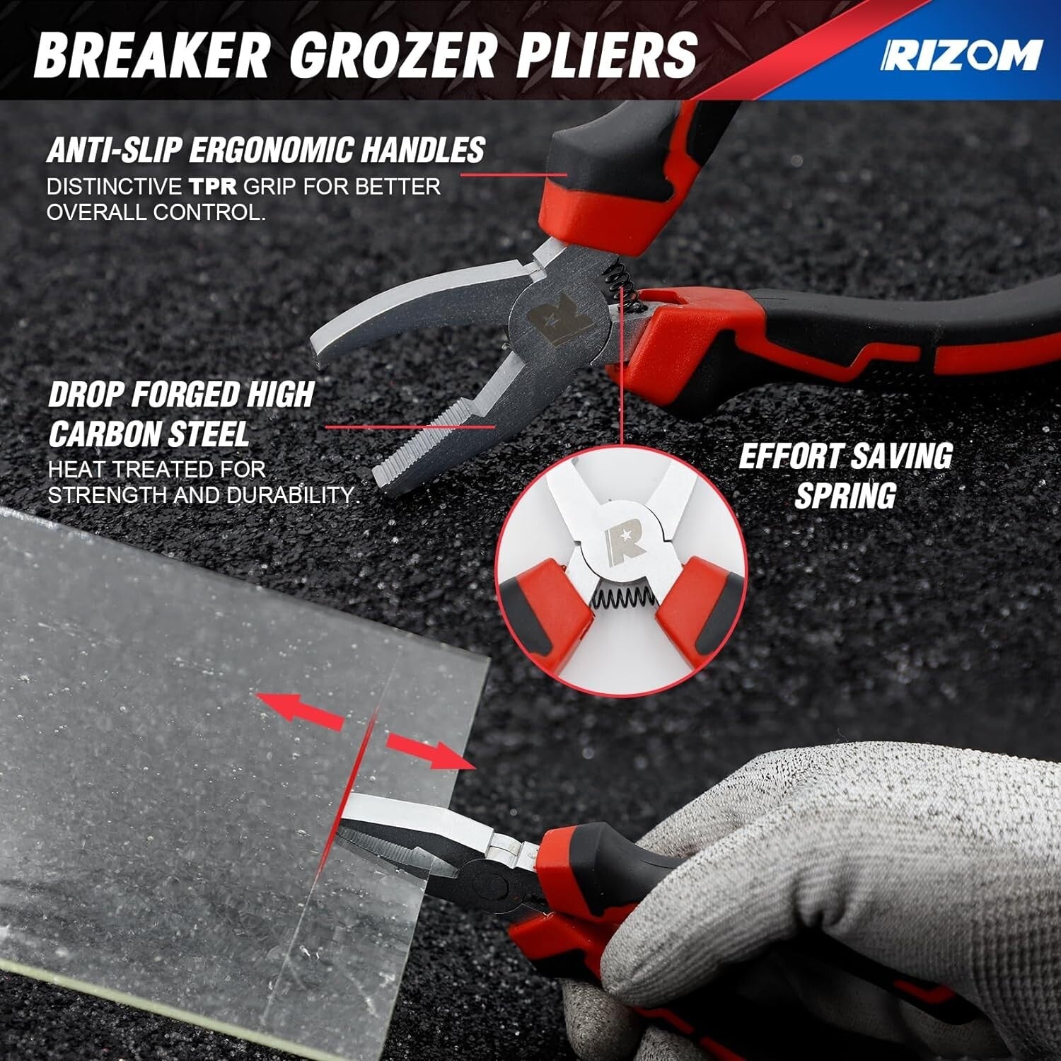 Premium Glass Cutting Tool Set: 8" Nippers, Curved Pliers & Breaker Grozer