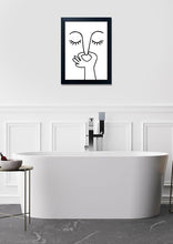 Load image into Gallery viewer, Funny Guest Toilet Wall Sign - Modern Black and White Art for Bathrooms
