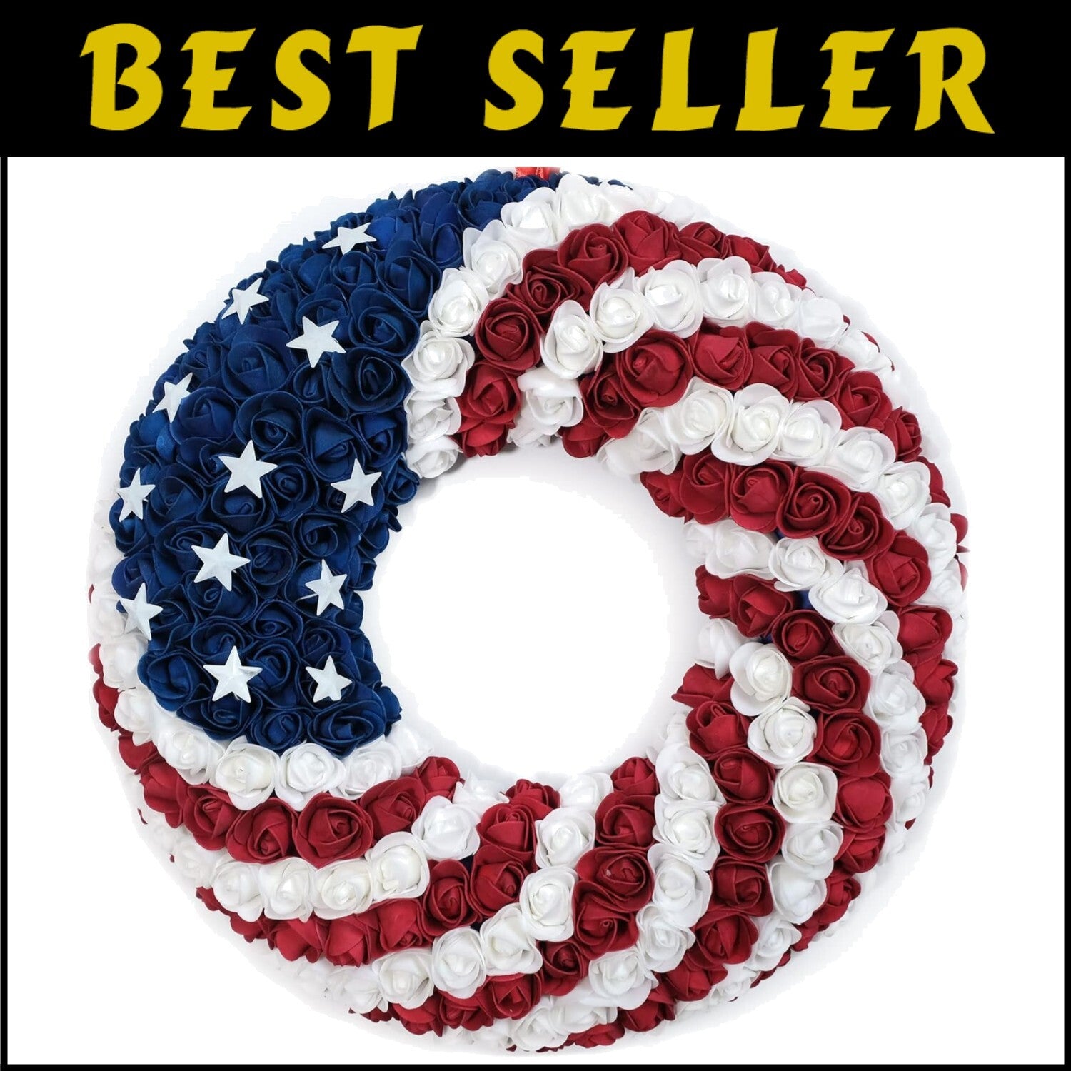 Stunning Handcrafted 18-Inch Patriotic Wreath - Perfect for Memorial Day