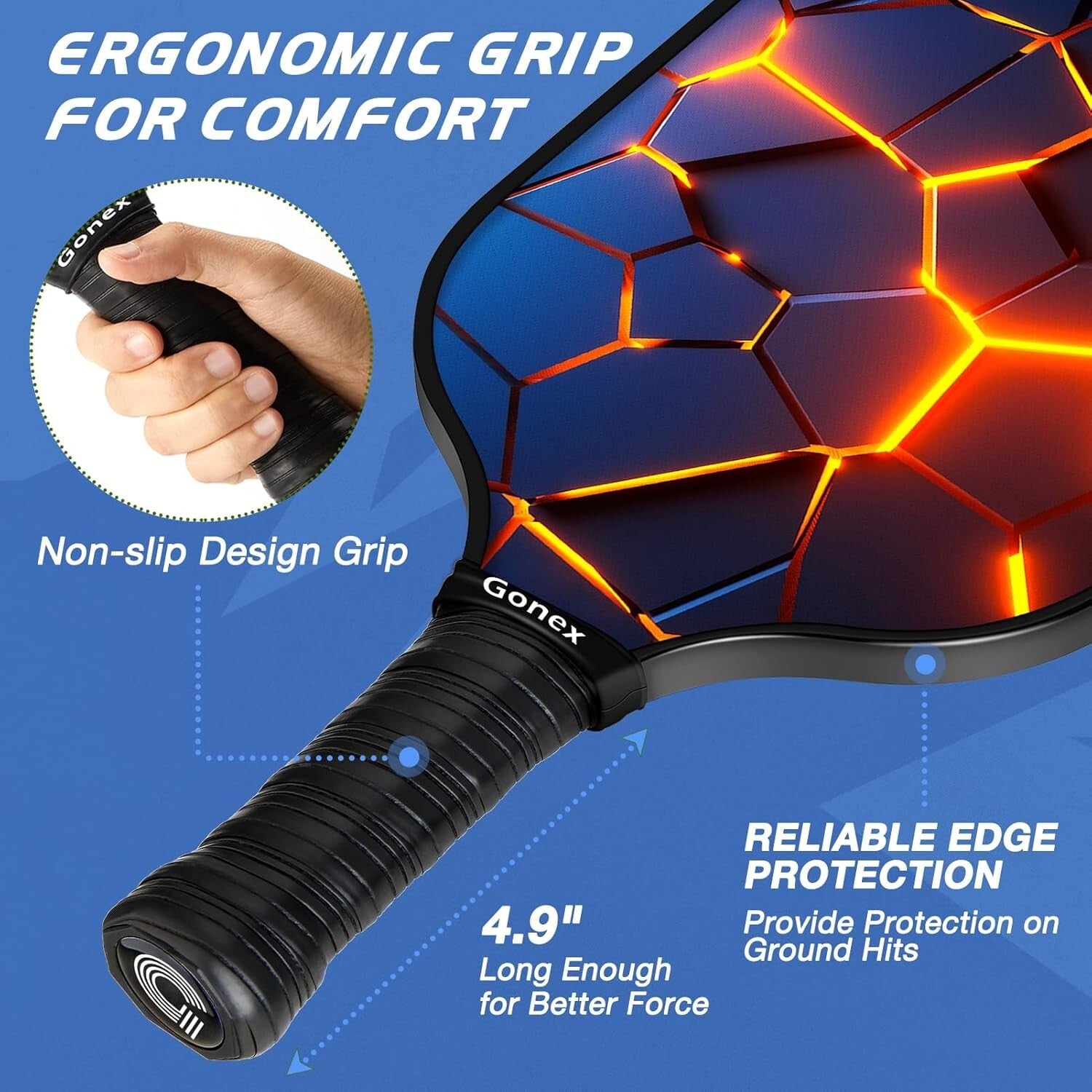 Lightweight Graphite Pickleball Rackets with Comfort Grip - Set of 4 & Carry Bag