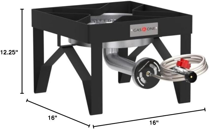 Durable Outdoor Propane Burner with Steel Braided Hose – 0-20 PSI Regulator