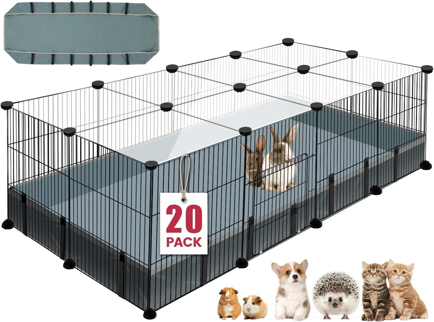 Multi-Purpose 20-Panels C&C Cage for Small Animals - Easy Viewing and Access