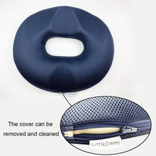 Load image into Gallery viewer, Breathable Large Donut Pillow for Tailbone &amp; Pregnancy Pain - 17.4" Navy Cushion