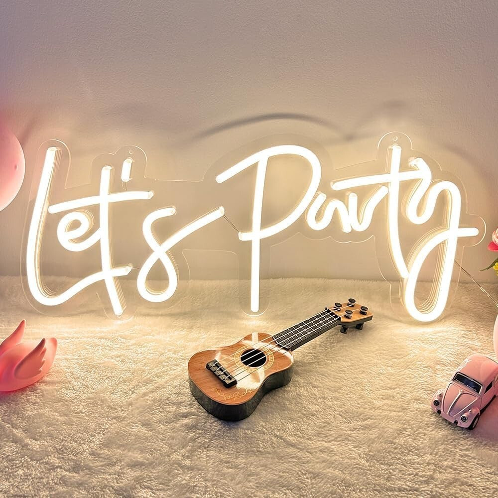 Dimmable LED Let's Neon Sign 23"X10" - Perfect for Events & Celebrations