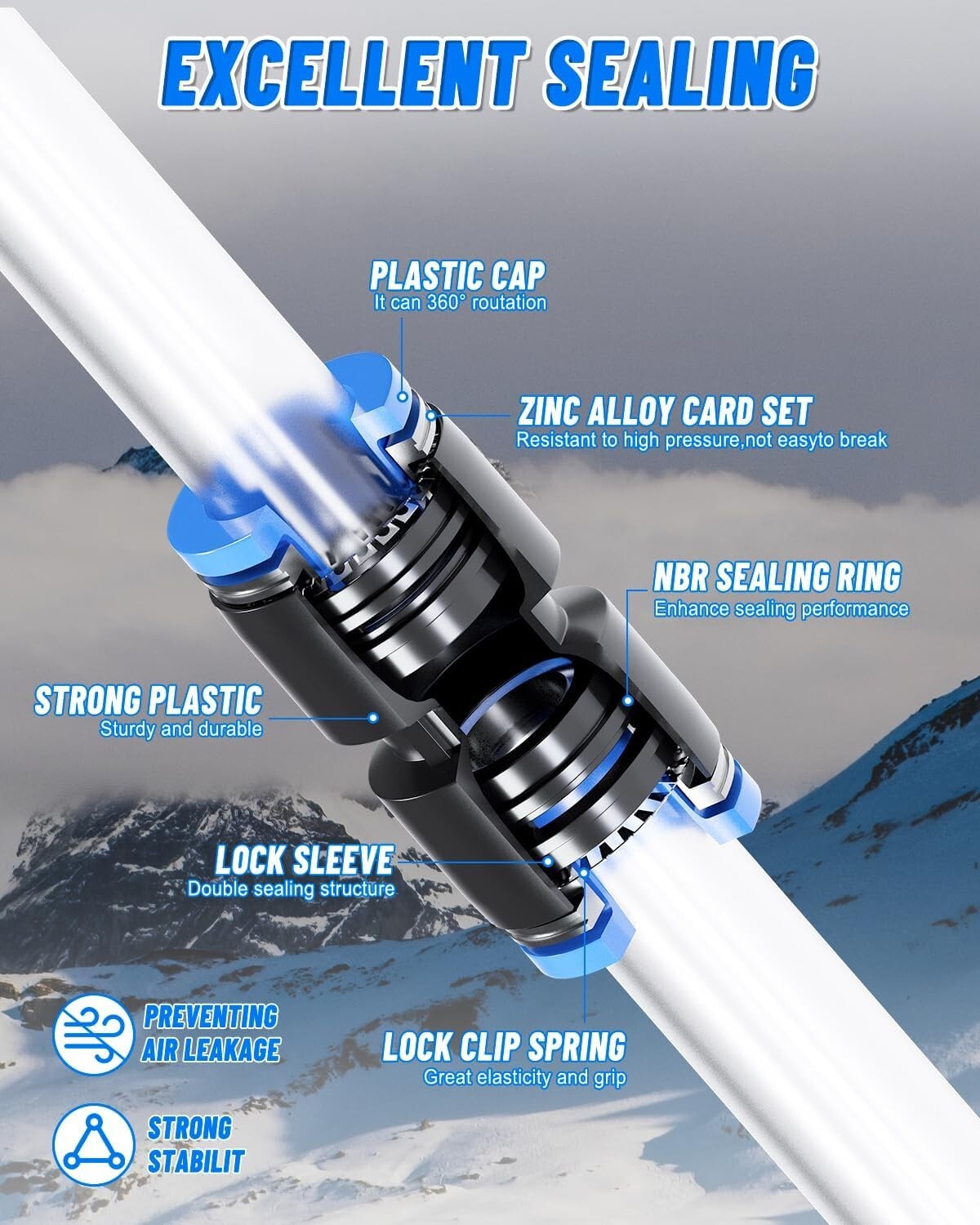 High-Pressure 116PCS Pneumatic Connector Kit & Accessories for DIY & Automotive