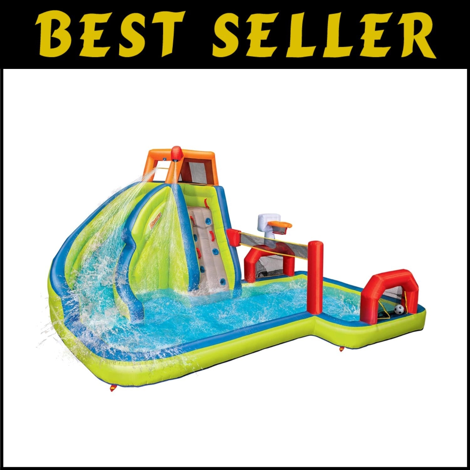 Aqua Sports 15' Inflatable Water Park with Climbing Wall & Sports Activities