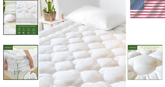 Extra Thick Quilted Twin Mattress Pad - Cooling & Breathable with 360 Protection
