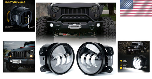 Waterproof 60W LED Fog Lamps for 2007-2018 Jeep Wrangler JK - Bright 6000K Light