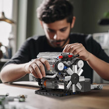 Load image into Gallery viewer, V8 Engine Building Blocks - 535 Pcs Model Kit with Motor &amp; Transparent Features