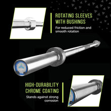 Load image into Gallery viewer, Compact 6ft Olympic Barbell with Knurled Grip - Ideal for Beginner Weightlifting