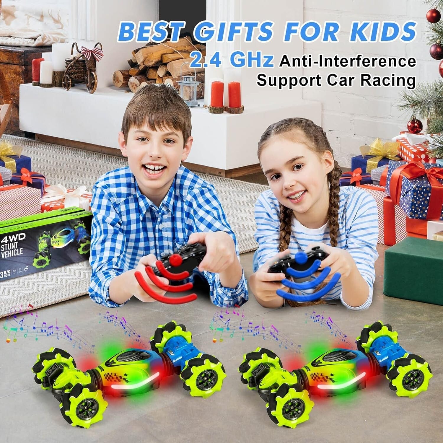 2.4GHz Gesture Sensing RC Stunt Car - 360° Rotation & Lights for Boys/Girls